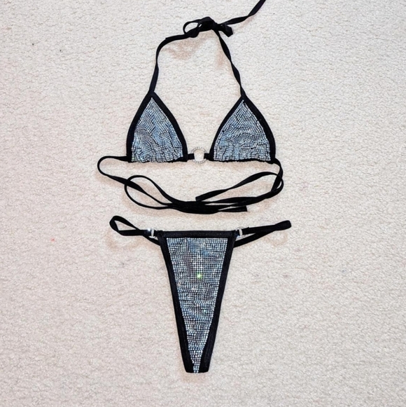 Dolls Kill Other - Dolls Kill Black and Silver Sequin Shapewear Set